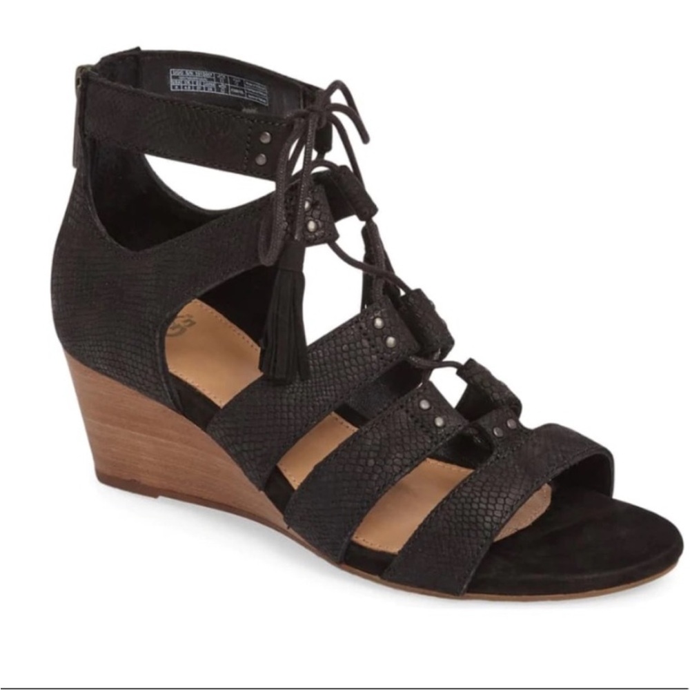 Ugg Black Wedge Sandals